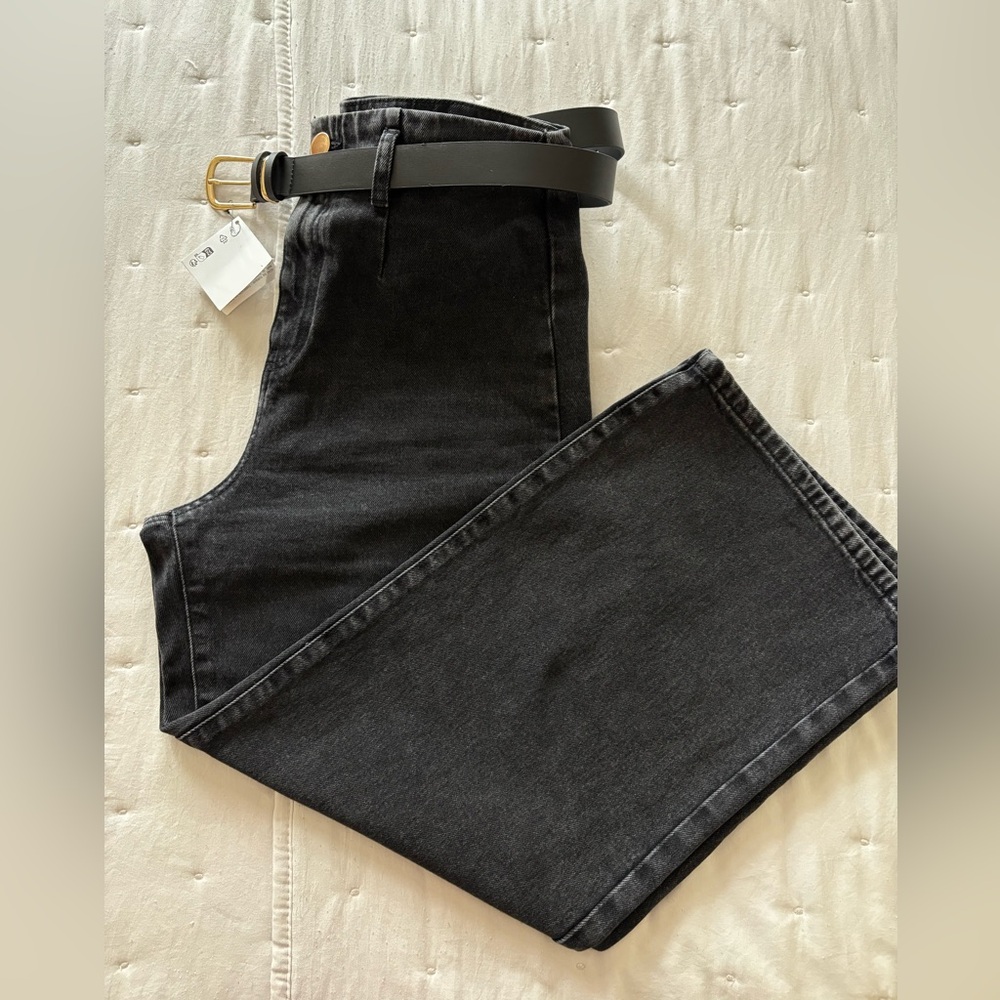 Zara Black Flare Wide-Leg Jeans - Picture 11 of 11